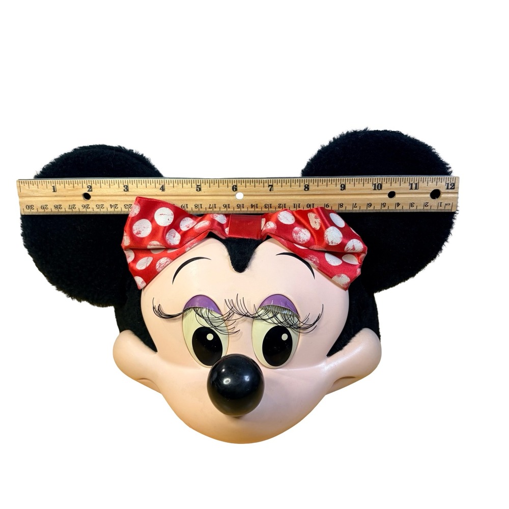 Vtg 1990s Disney‎ Minnie Mouse 3D Face Snapback Hat Mesh Trucker Made in USA Cap - Picture 11 of 12